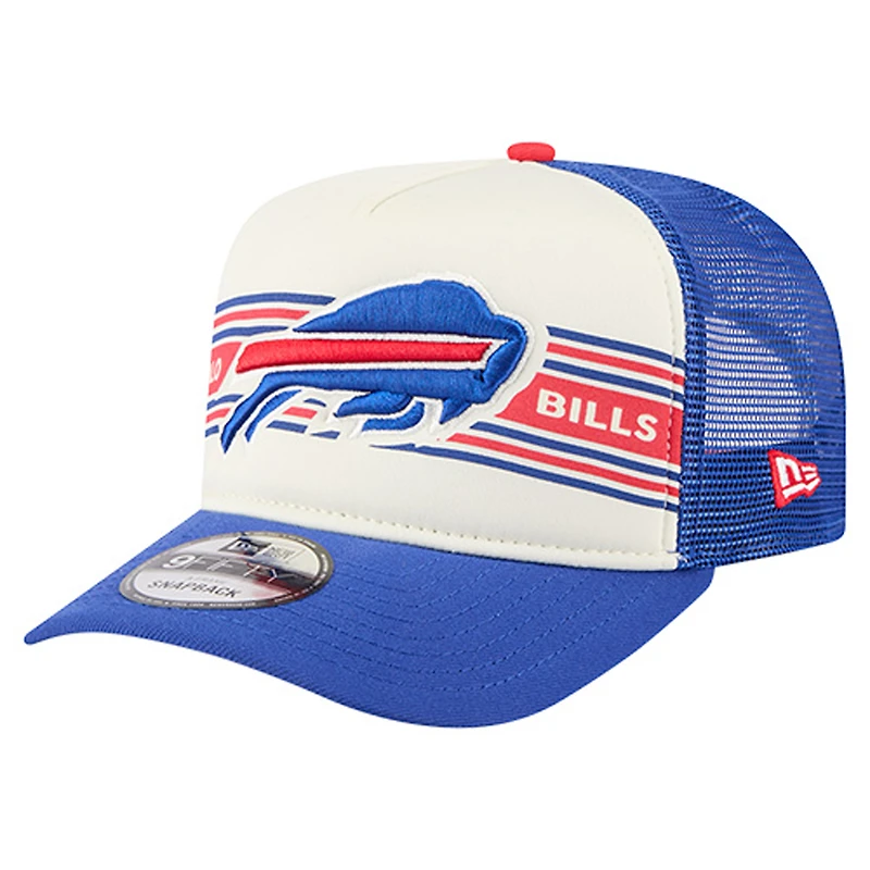 Casquette de camionneur ajustable New Era 9FIFTY A-Frame crème/bleu royal Buffalo Bills pour jeunes