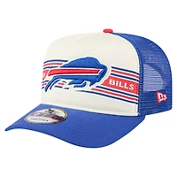 Casquette de camionneur ajustable New Era 9FIFTY A-Frame crème/bleu royal Buffalo Bills pour jeunes