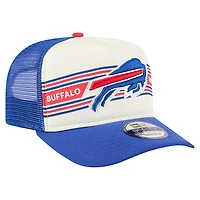 Youth New Era Cream/Royal Buffalo Bills Banner 9FIFTY A-Frame Adjustable Trucker Hat