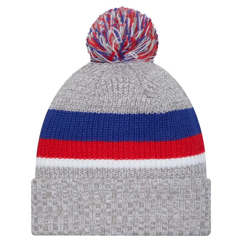 Youth New Era  Heather Gray Buffalo Bills Cuffed Knit Hat with Pom