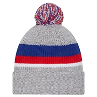 Youth New Era  Heather Gray Buffalo Bills Cuffed Knit Hat with Pom