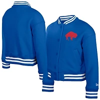 Veste polaire à boutons-pression New Era Royal Buffalo Bills Throwback Chenille Applique pour jeune