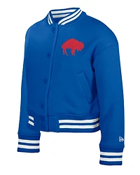 Youth New Era Royal Buffalo Bills Throwback Chenille Applique Fleece Full-Snap Jacket