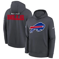 Sweat à capuche Nike Anthracite Buffalo Bills 2025 Sideline Club Fleece pour jeune