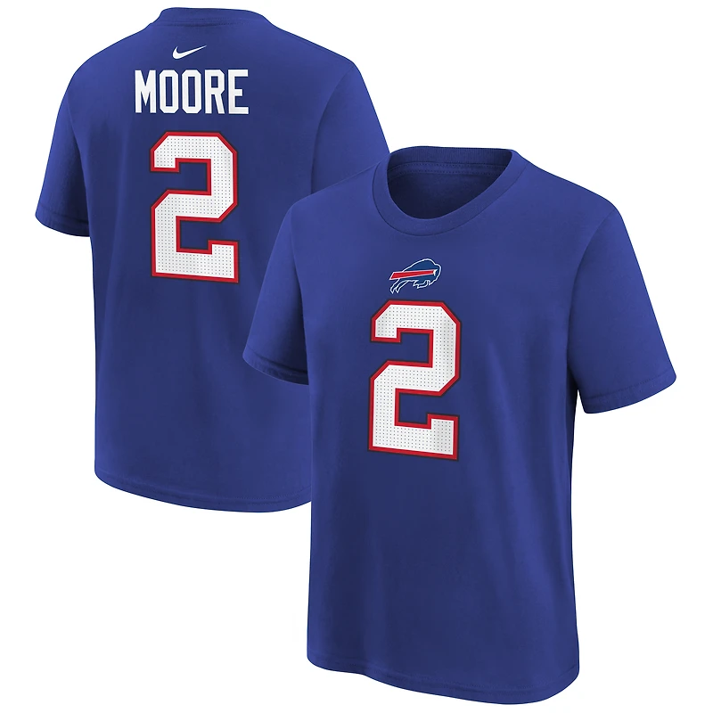 T-shirt Nike pour enfant D.J. Moore Royal Buffalo Bills avec nom et numéro