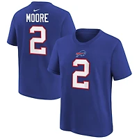 T-shirt Nike pour enfant D.J. Moore Royal Buffalo Bills avec nom et numéro