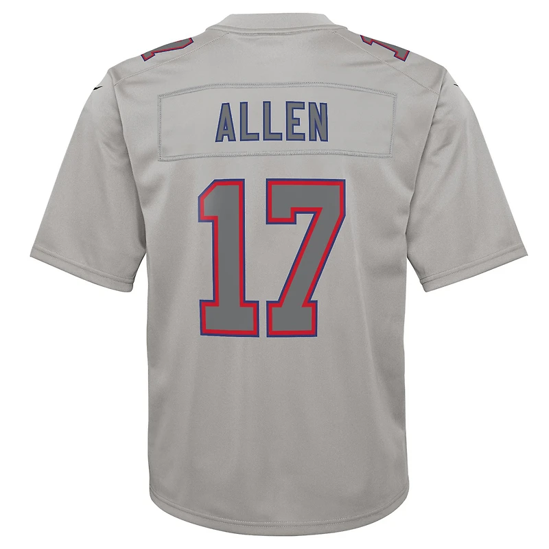 Youth Nike Josh Allen Gray Buffalo Bills Atmosphere Game Jersey