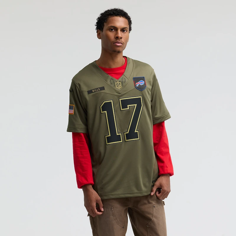 Youth Nike Josh Allen Olive Buffalo Bills 2025 Salute to Service Game Jersey