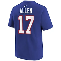 Youth Nike Josh Allen Royal Buffalo Bills Player Name & Number T-Shirt