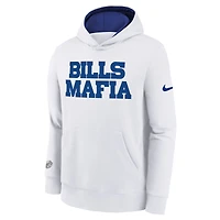 Sweat à capuche Nike blanc Buffalo Bills 2025 Rivalries Collection Club pour jeunes