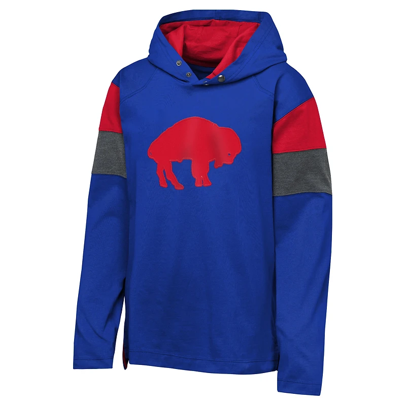 Youth Outerstuff Royal Buffalo Bills Play Harder Long Sleeve Hooded T-Shirt