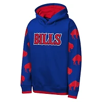 Youth Outerstuff Royal Buffalo Bills Retro Draft Day Chenille Pullover Hoodie