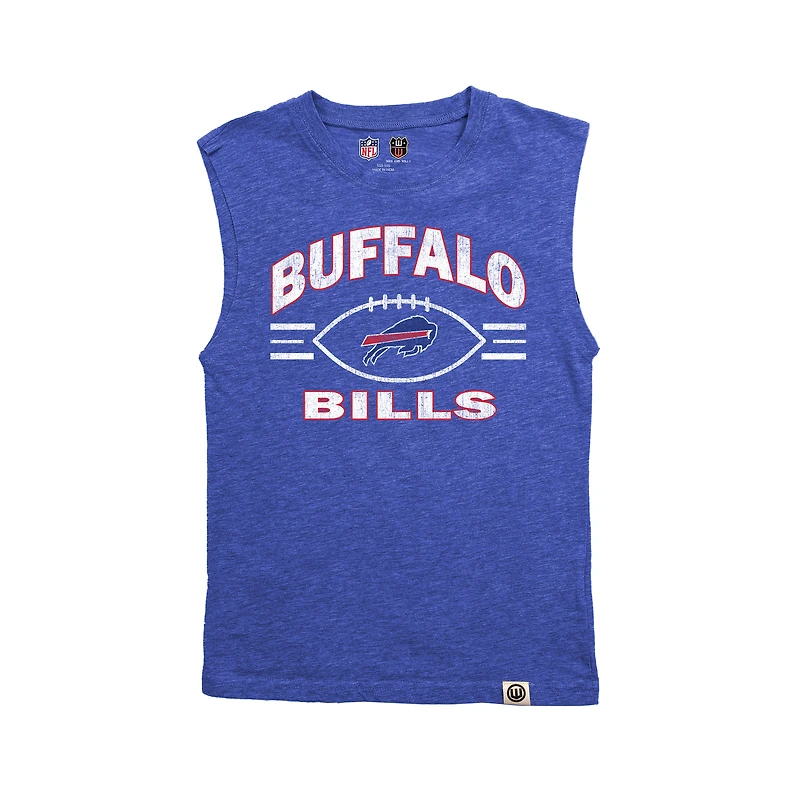 Youth Wes & Willy  Heather Royal Buffalo Bills Muscle Tank Top