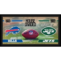 Collage de football encadré de 10" x 20" des Buffalo Bills contre les New York Jets