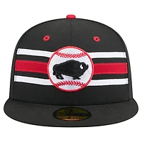 Men's New Era  Black Buffalo Bisons Theme Nights 59FIFTY Fitted Hat