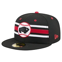 Men's New Era  Black Buffalo Bisons Theme Nights 59FIFTY Fitted Hat