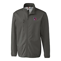 Men's Cutter & Buck Steel Buffalo Bisons Clique Trail Eco Stretch Softshell Full-Zip Jacket