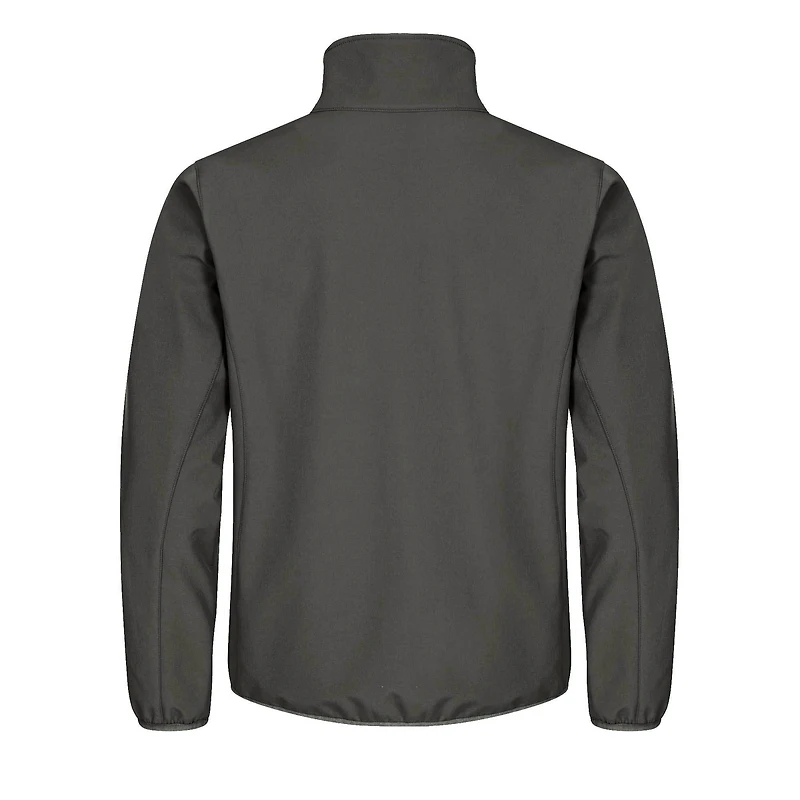 Men's Cutter & Buck Steel Buffalo Bisons Clique Trail Eco Stretch Softshell Full-Zip Jacket