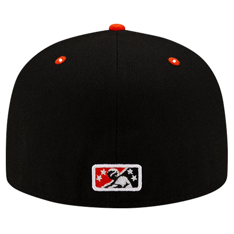Men's New Era Black Buffalo Bisons Theme Night Lacrosse 59FIFTY Fitted Hat