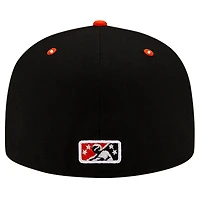 Men's New Era Black Buffalo Bisons Theme Night Lacrosse 59FIFTY Fitted Hat