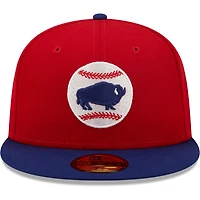 Casquette ajustée 59FIFTY pour homme Buffalo Bisons Authentic Collection New Era rouge