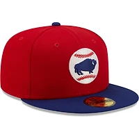 Casquette ajustée 59FIFTY pour homme Buffalo Bisons Authentic Collection New Era rouge