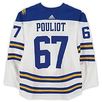 Benoit Pouliot Buffalo Sabres Practice-Used #67 White adidas Jersey vs. New York Rangers on January 1, 2018 - NHL Winter Classic - Worn During Warm-Ups