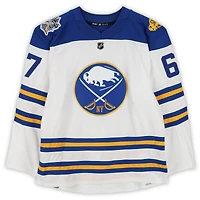 Benoit Pouliot Buffalo Sabres Practice-Used #67 White adidas Jersey vs. New York Rangers on January 1, 2018 - NHL Winter Classic - Worn During Warm-Ups