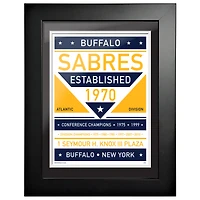 Sabres de Buffalo - Oeuvre encadrée bicolore 12'' x 16''