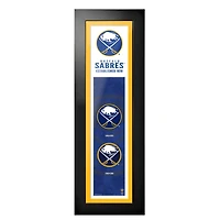 Buffalo Sabres - 6'' x 22'' Logos à l'histoire encadrée d'art