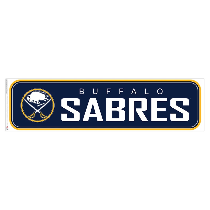 Buffalo Sabres - Décalcomanie murale longue conception repositionnable de l'équipe 90'' x 23''