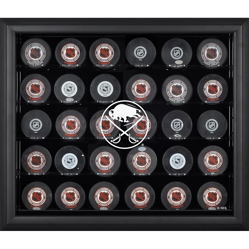 Vitrine à 30 rondelles Buffalo Sabres à cadre noir (2020-présent)