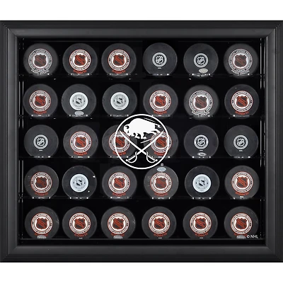 Vitrine à 30 rondelles Buffalo Sabres à cadre noir (2020-présent)