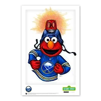 Affiche de Sesame Street 11 x 17 pouces des Buffalo Sabres avec Elmo