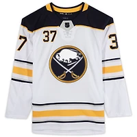 Casey Mittelstadt Buffalo Sabres Autographed White Adidas Authentic Jersey with "NHL Debut 3/29/18" Inscription
