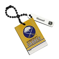 Étiquette de sac rectangulaire en cuir Sabres de Buffalo or personnalisée