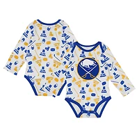 Infant White Buffalo Sabres Quick Learner Long Sleeve Bodysuit