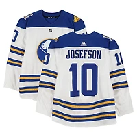Jacob Josefson Buffalo Sabres Practice-Used #10 White adidas Jersey vs. New York Rangers on January 1, 2018 - NHL Winter Classic - Worn During Warm-Ups