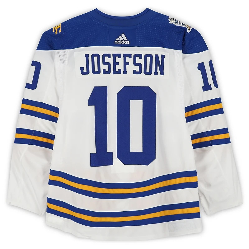 Jacob Josefson Buffalo Sabres Practice-Used #10 White adidas Jersey vs. New York Rangers on January 1, 2018 - NHL Winter Classic - Worn During Warm-Ups