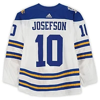 Jacob Josefson Buffalo Sabres Practice-Used #10 White adidas Jersey vs. New York Rangers on January 1, 2018 - NHL Winter Classic - Worn During Warm-Ups