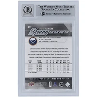 Carte de recrue autographiée 2015-16 Upper Deck Young Guns #472 Beckett Fanatics Witnessed Authenticated 10 Rookie par Linus Ullmark Buffalo Sabres