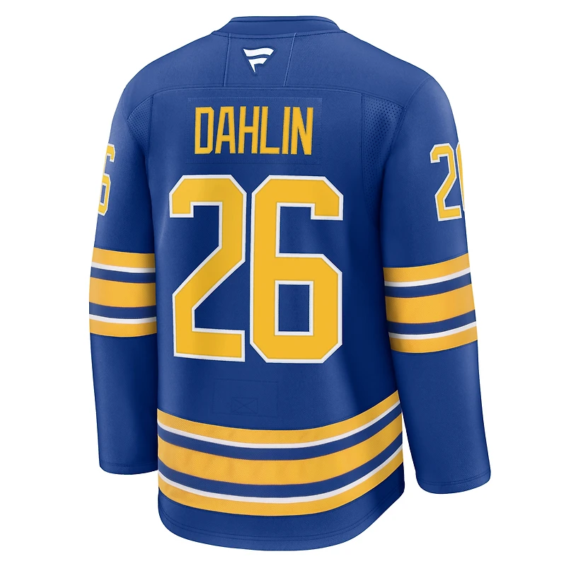 Men's Fanatics Rasmus Dahlin Royal Buffalo Sabres Premium Jersey with Captain's Patch