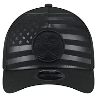Casquette ajustable à cadre en A 9FORTY Game Day Stealth Flag de New Era pour homme, noire, Buffalo Sabres