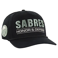 Casquette ajustable Hitch pour homme Black Buffalo Sabres OHT Military Appreciation Homeland Honor and Defend '47