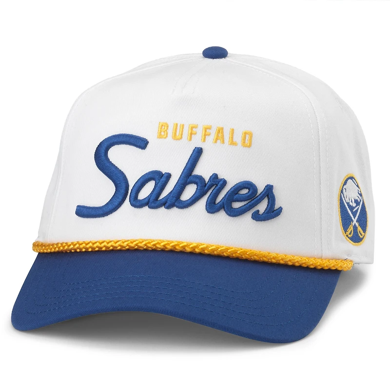 Men's American Needle Cream/Royal Buffalo Sabres Roscoe Script Adjustable Hat