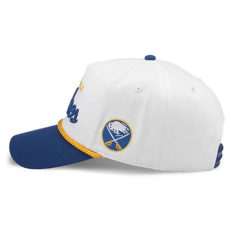 Men's American Needle Cream/Royal Buffalo Sabres Roscoe Script Adjustable Hat