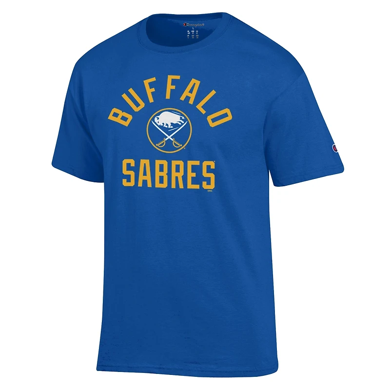 Men's Champion Royal Buffalo Sabres Primary Logo Jersey T-Shirt