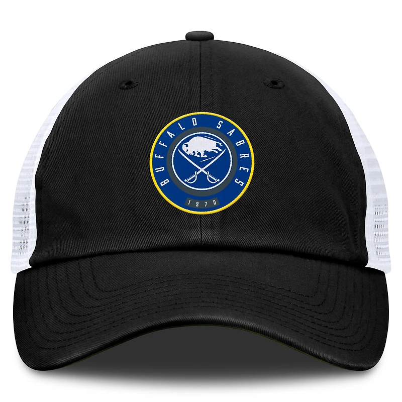 Men's Fanatics  Black/White Buffalo Sabres Averie Trucker Adjustable Hat