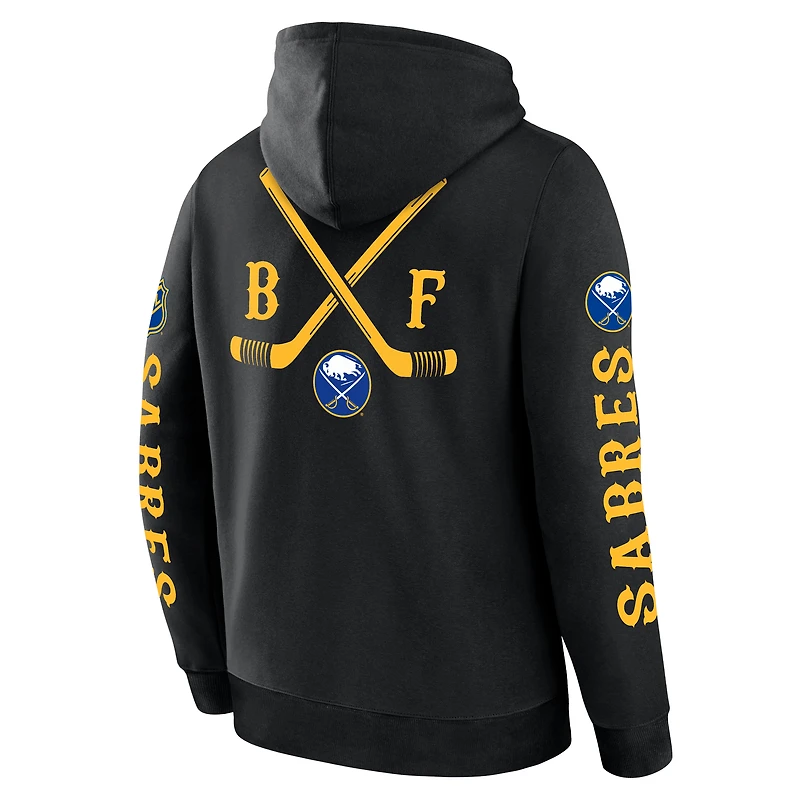 Men's Fanatics Black Buffalo Sabres Big City Legacy Fleece Pullover Hoodie
