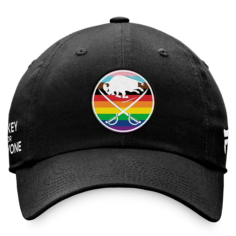 Men's Fanatics Black Buffalo Sabres Team Logo Pride Adjustable Hat